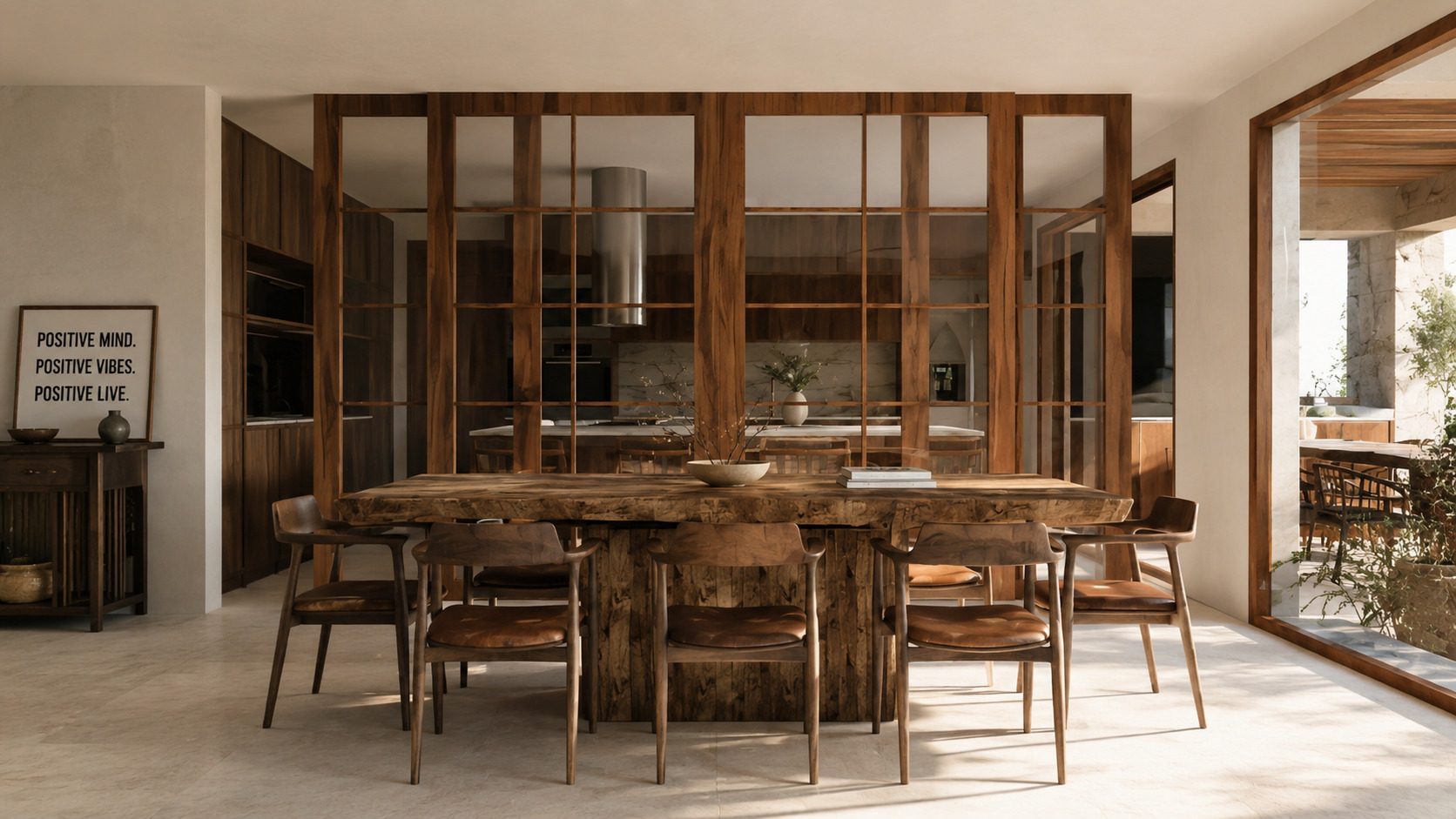 Casa Parral — Comedor de madera
